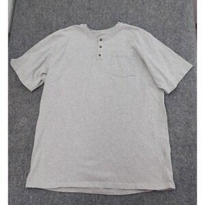 Carhartt Henley Shirt Men 2XL Gray Tall Original Fit Tee Pocket Workwear Outdoor